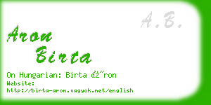 aron birta business card